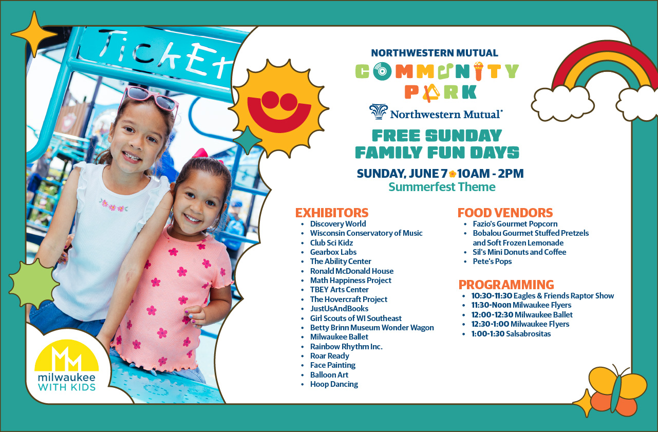 FREE Sunday Family Fun Days Return to Northwestern Mutual Community Park for 2026 Season with New Hands-On Activities, Performances, and Themed Days